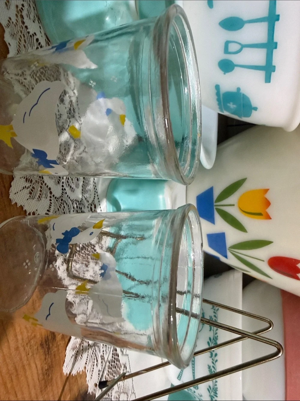 Vintage duck goose bama jars juice cottagecore